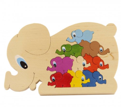 Holzpuzzle kleine Elefanten