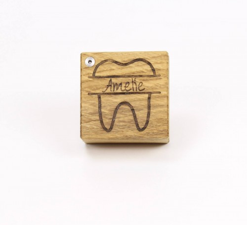 Zahndose personalisiert aus Holz Eiche